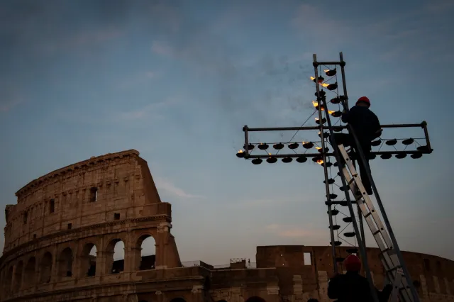 Why does the Pope’s Stations of the Cross take place at the Colosseum?
