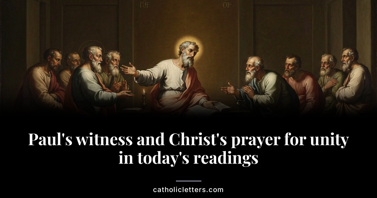 Paul’s witness and Christ’s prayer for unity in today’s readings