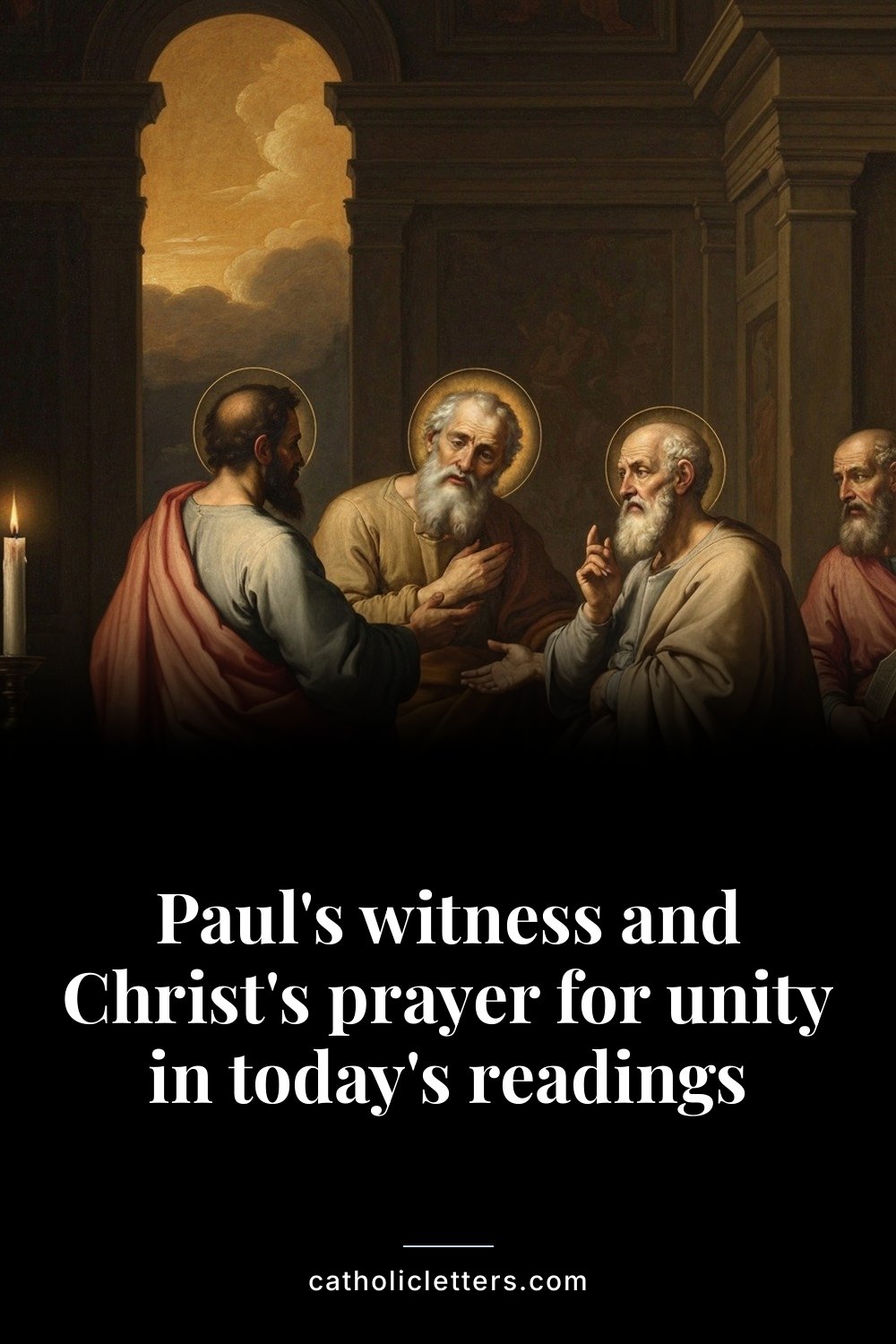 Paul's witness and Christ's prayer for unity in today's readings — Pinterest pin