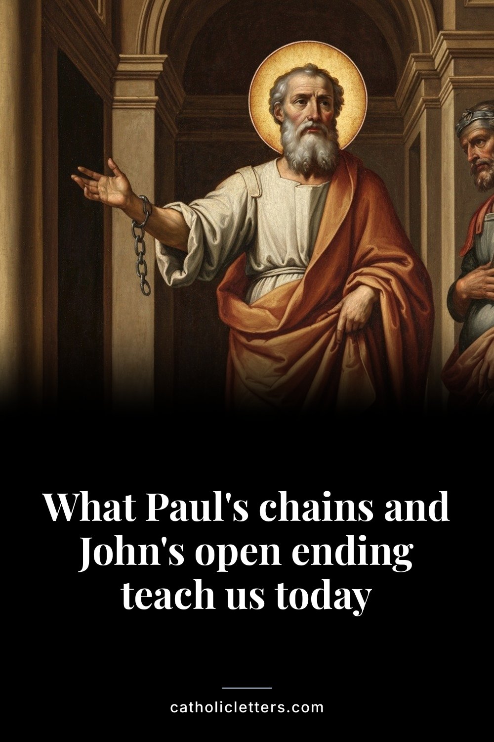 What Paul's chains and John's open ending teach us today — Pinterest pin