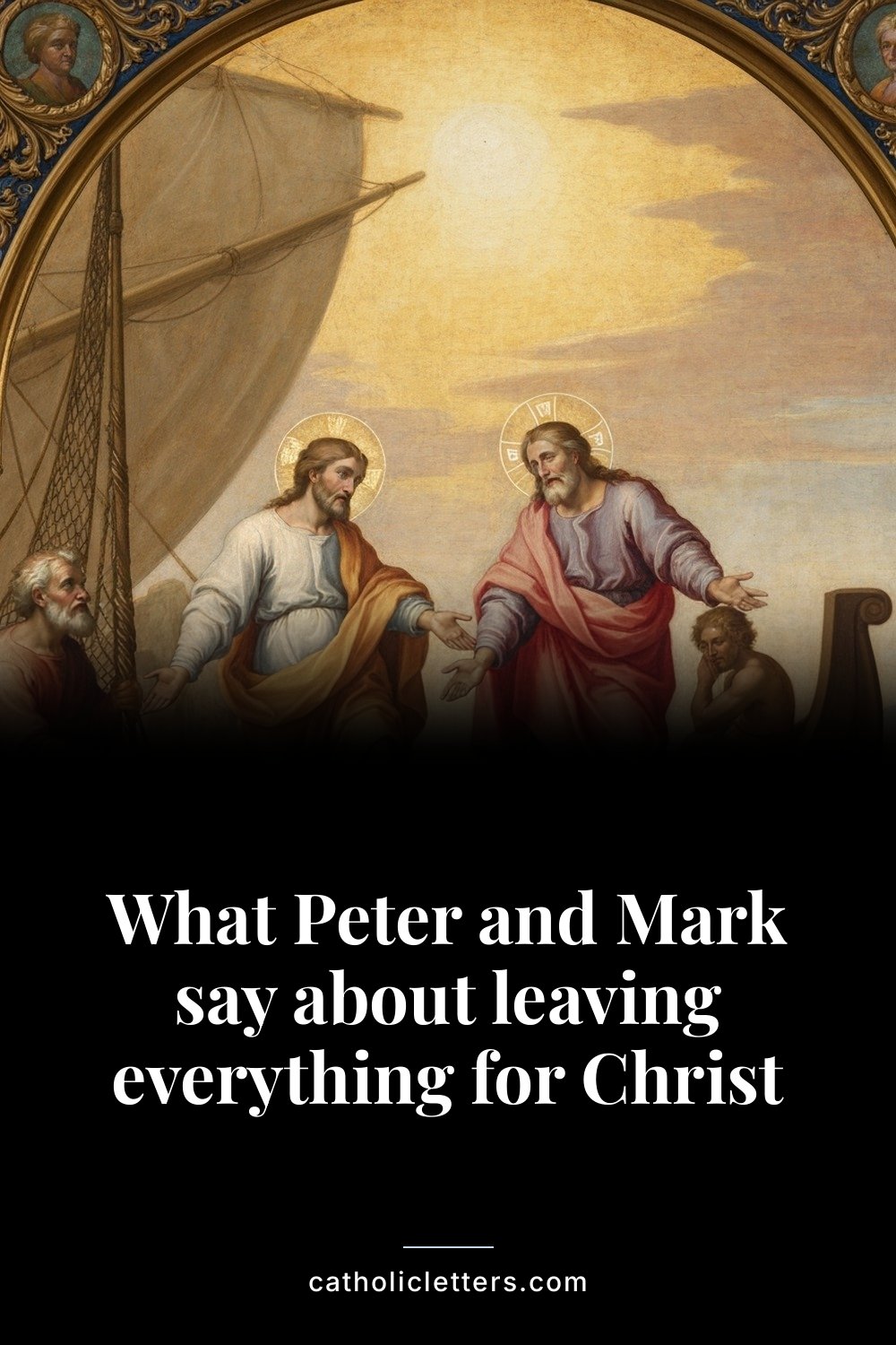 What Peter and Mark say about leaving everything for Christ — Pinterest pin