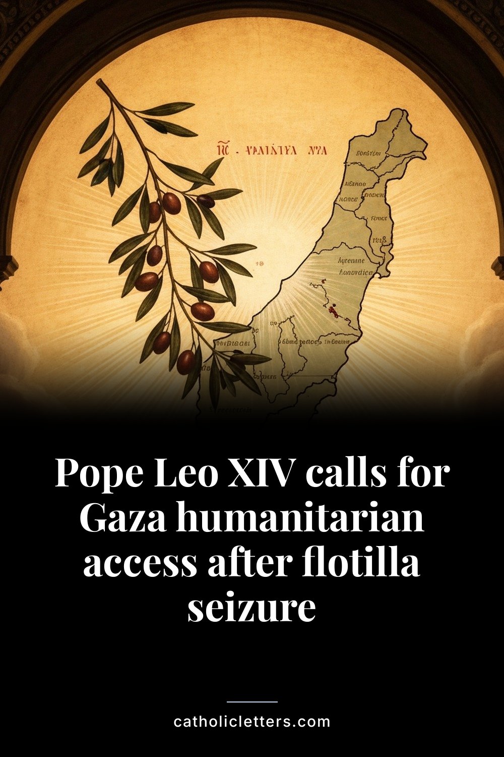 Pope Leo XIV calls for Gaza humanitarian access after flotilla seizure — Pinterest pin