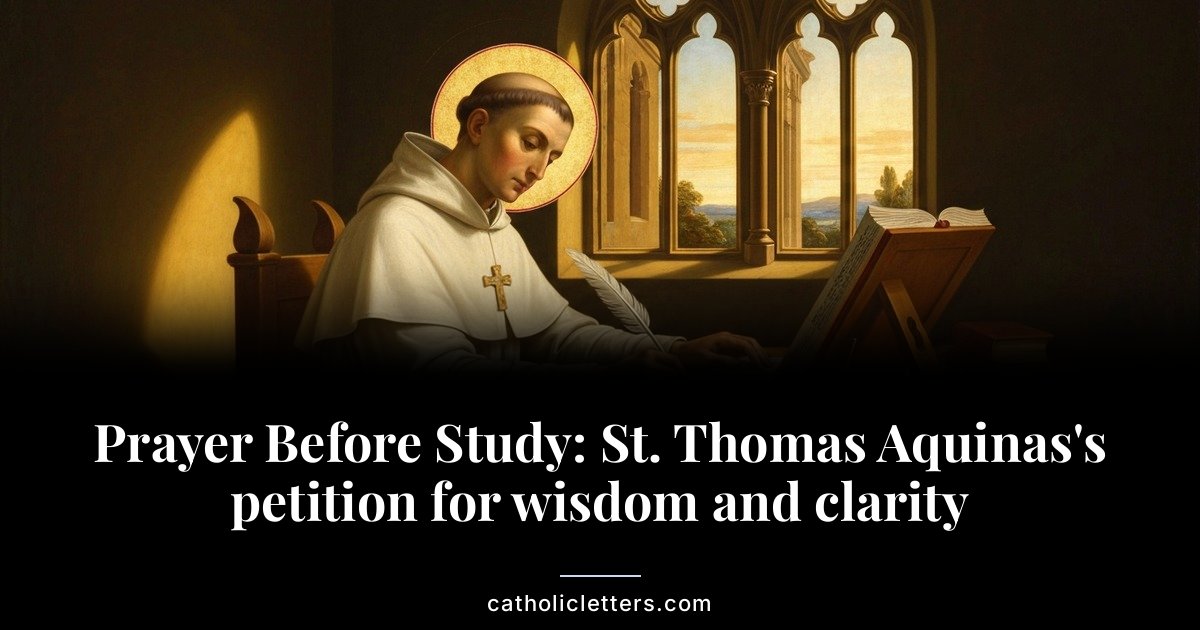 Prayer Before Study: St. Thomas Aquinas’s petition for wisdom and clarity