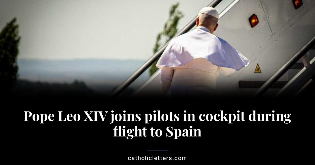 Pope Leo XIV joins pilots in cockpit during flight to Spain