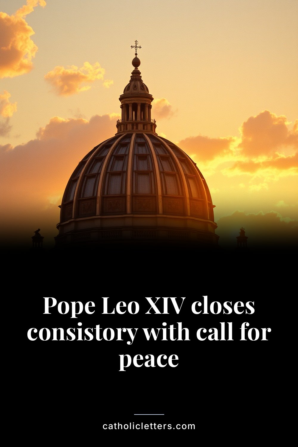 Pope Leo XIV closes consistory with call for peace — Pinterest pin