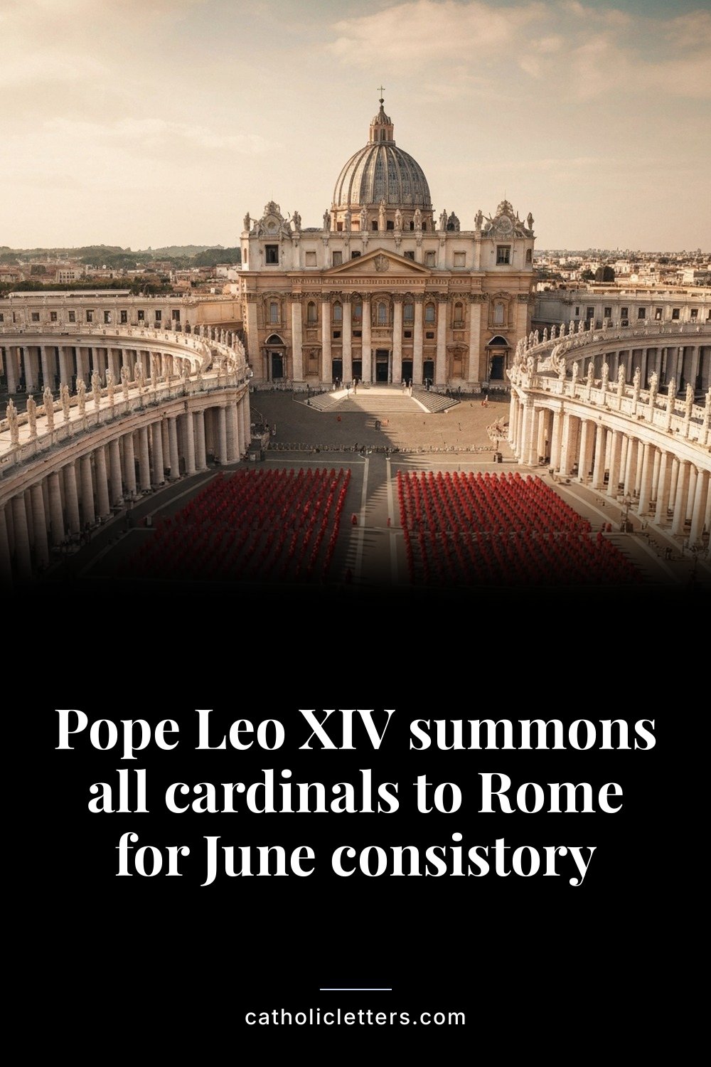 Pope Leo XIV summons all cardinals to Rome for June consistory — Pinterest pin