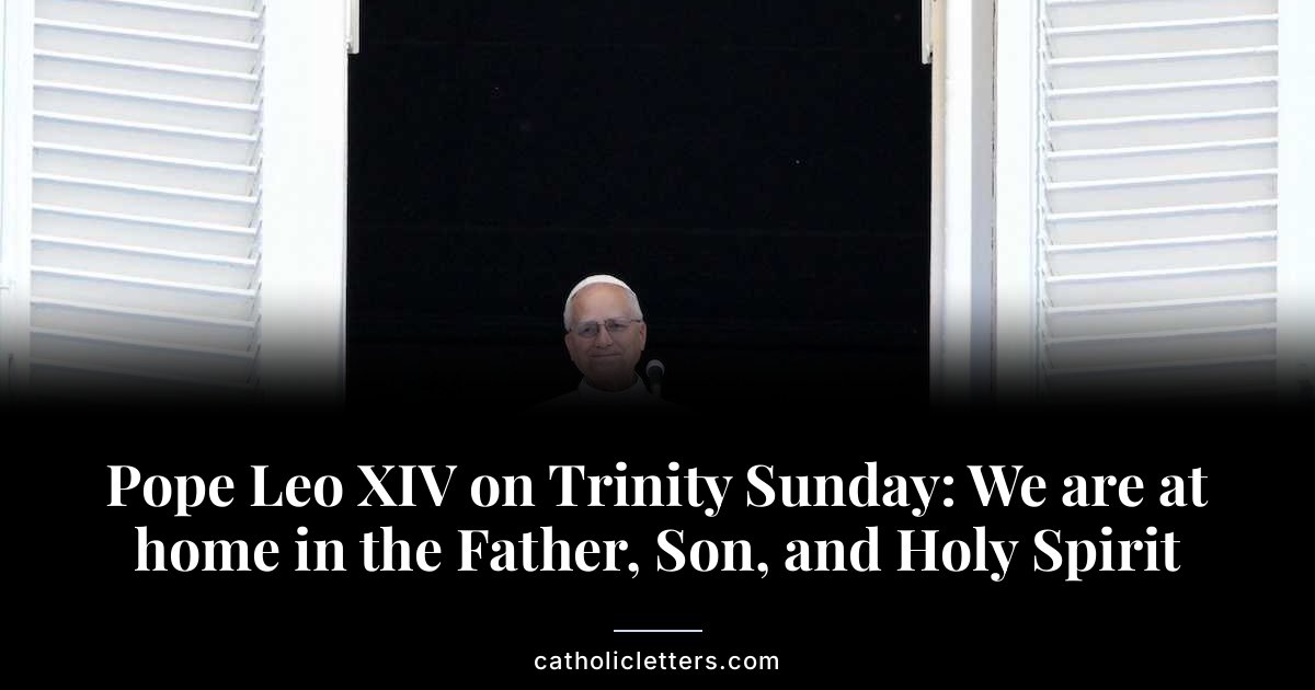 Pope Leo XIV on Trinity Sunday: We are at home in the Father, Son, and Holy Spirit 1 Pope Leo XIV on Trinity Sunday: We are at home in the Father, Son, and Holy Spirit