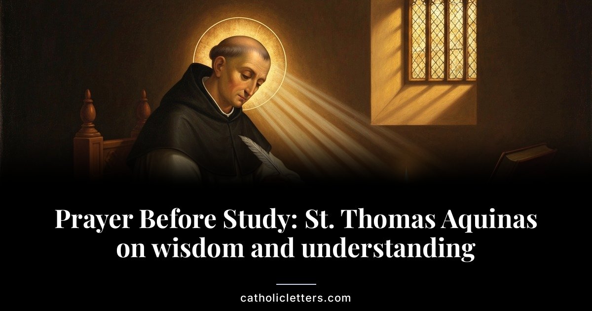 Prayer Before Study: St. Thomas Aquinas on wisdom and understanding