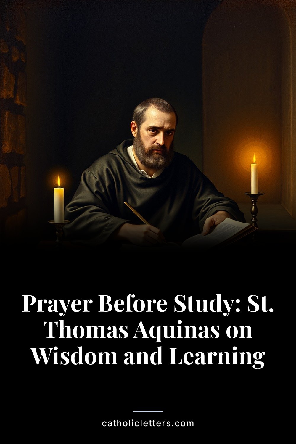 Prayer Before Study: St. Thomas Aquinas on Wisdom and Learning — Pinterest pin