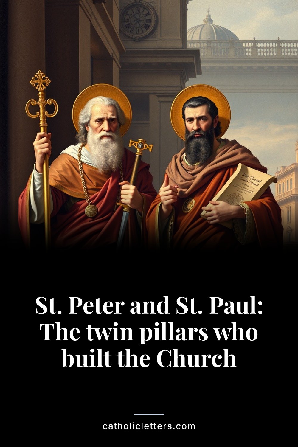St. Peter and St. Paul: The twin pillars who built the Church — Pinterest pin