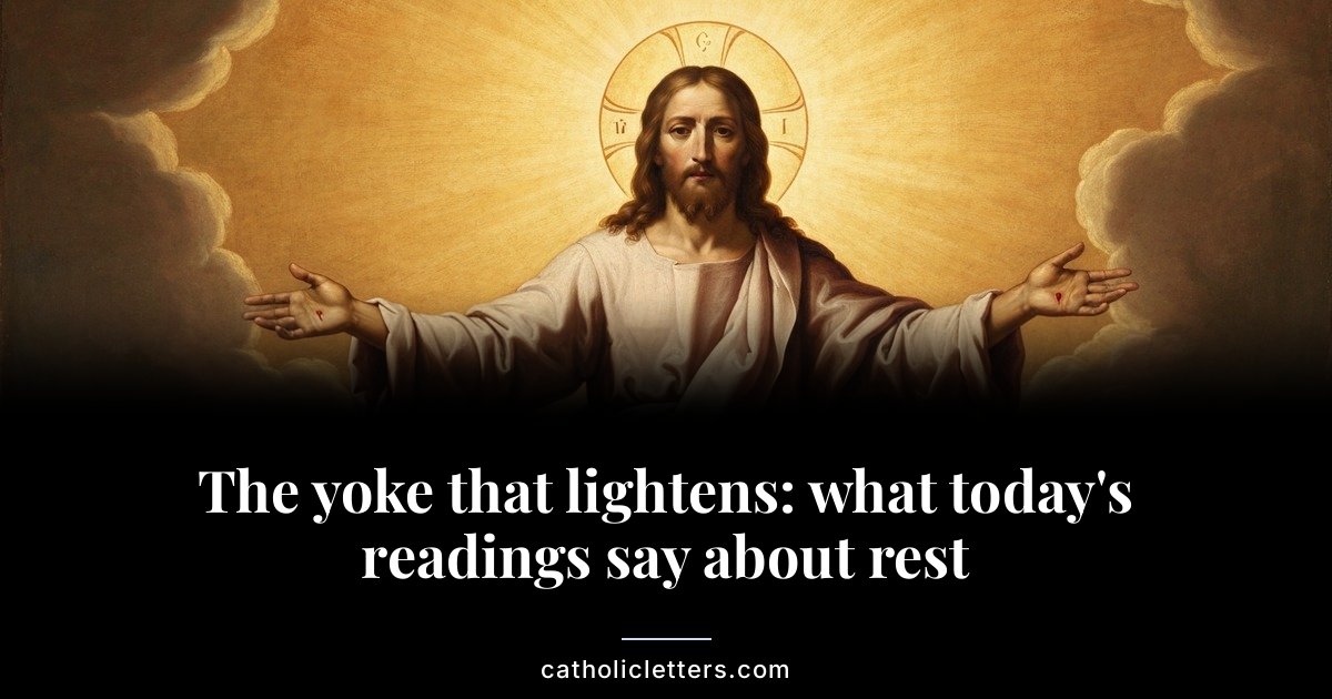 The yoke that lightens: what today's readings say about rest 1 The yoke that lightens: what today’s readings say about rest