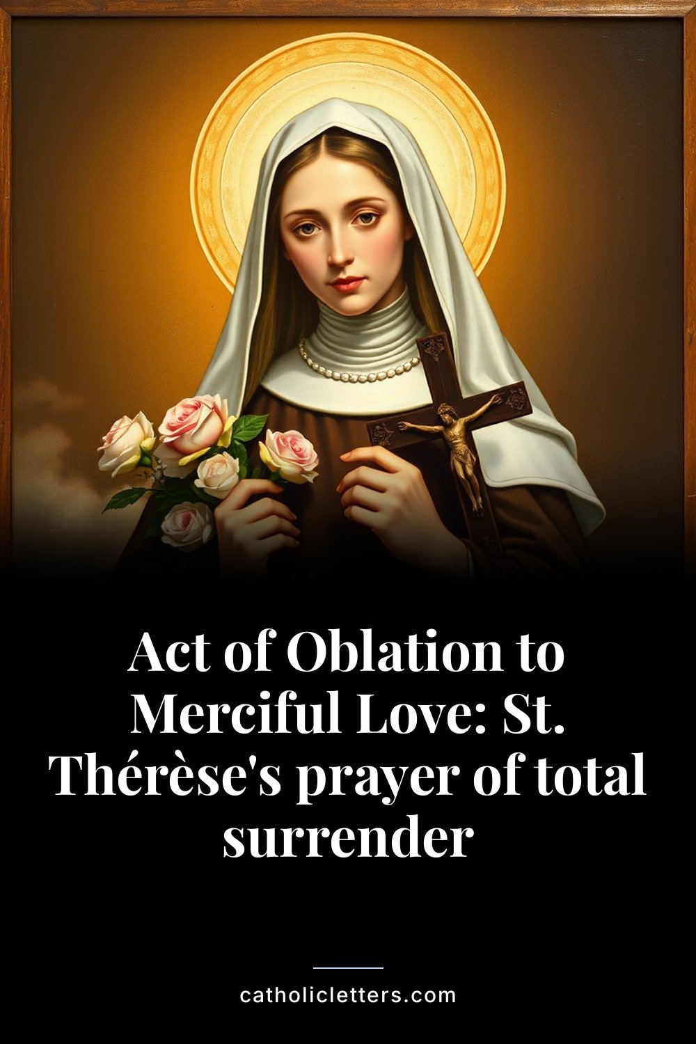 Act of Oblation to Merciful Love: St. Thérèse's prayer of total surrender — Pinterest pin