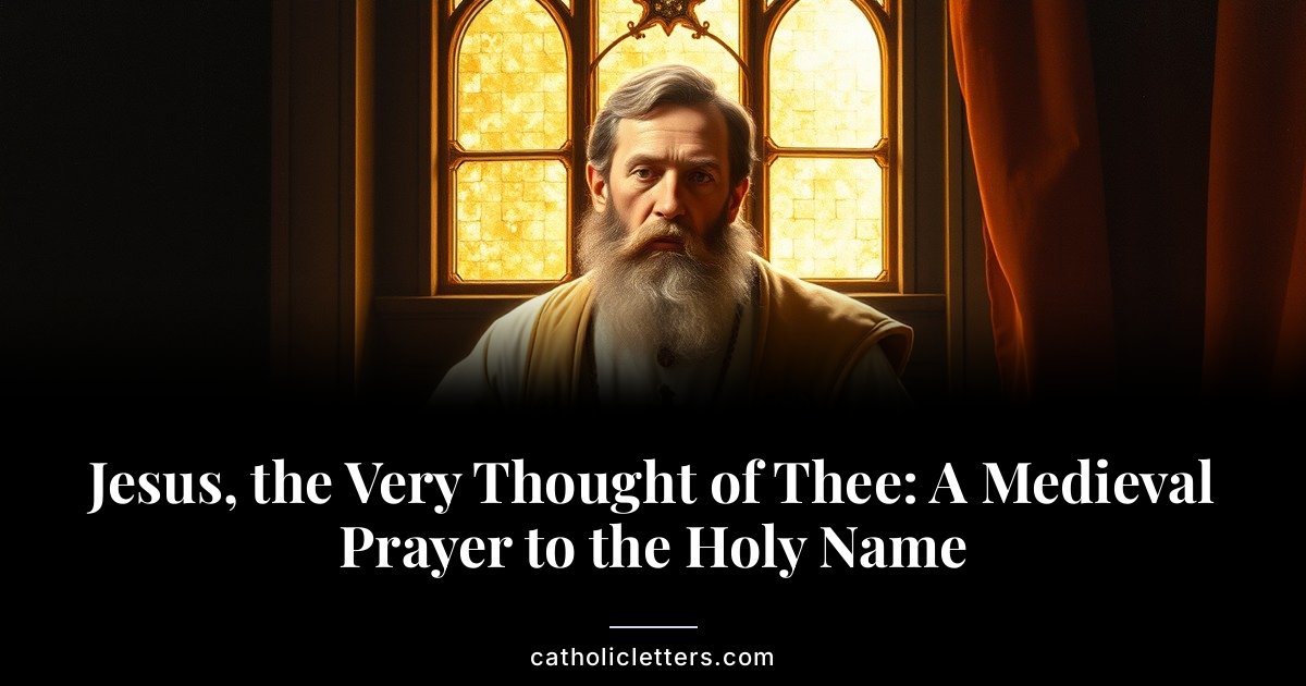 Jesus, the Very Thought of Thee: A Medieval Prayer to the Holy Name 1 Jesus, the Very Thought of Thee: A Medieval Prayer to the Holy Name