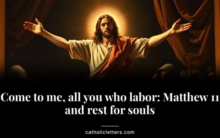 Come to me, all you who labor: Matthew 11 and rest for souls
