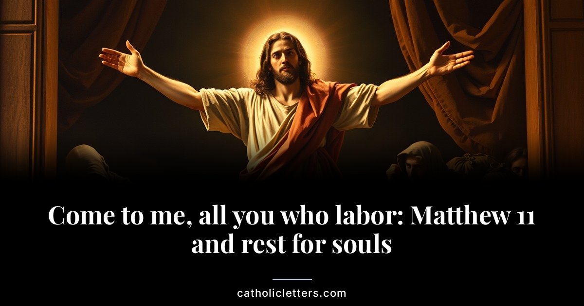 Come to me, all you who labor: Matthew 11 and rest for souls
