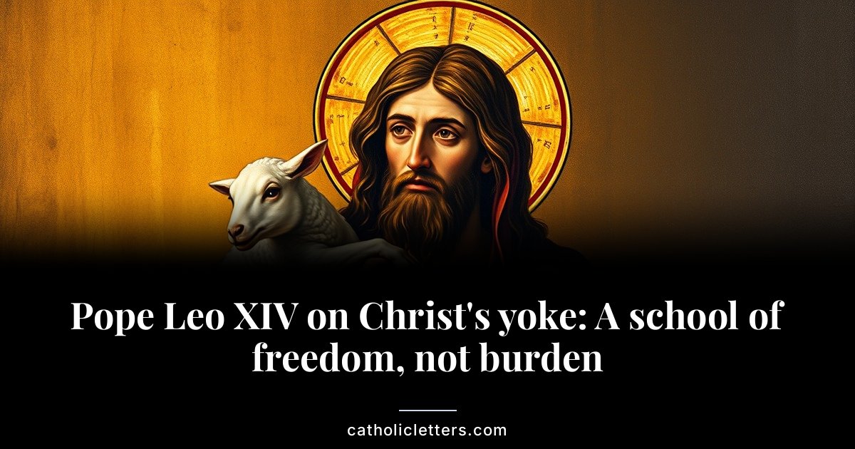 Pope Leo XIV on Christ's yoke: A school of freedom, not burden 1 Pope Leo XIV on Christ’s yoke: A school of freedom, not burden