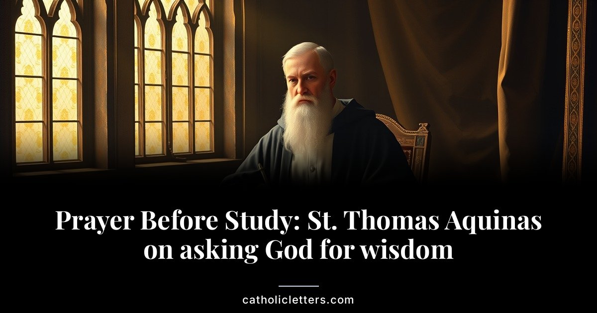 Prayer Before Study: St. Thomas Aquinas on asking God for wisdom