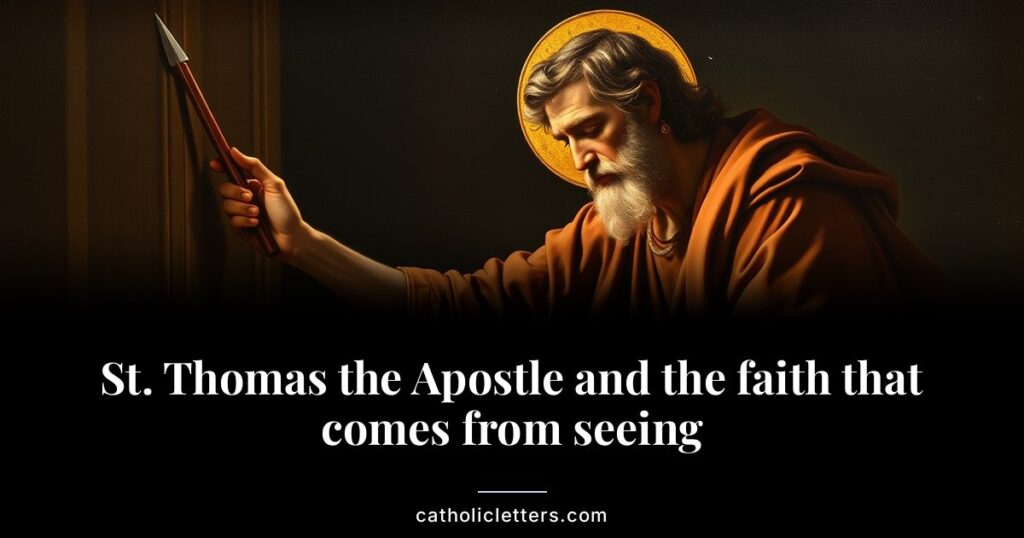 July 3 is the feast of St. Thomas the Apostle, patron of architects, who touched Christ's wounds and proclaimed 'My Lord and my God.'