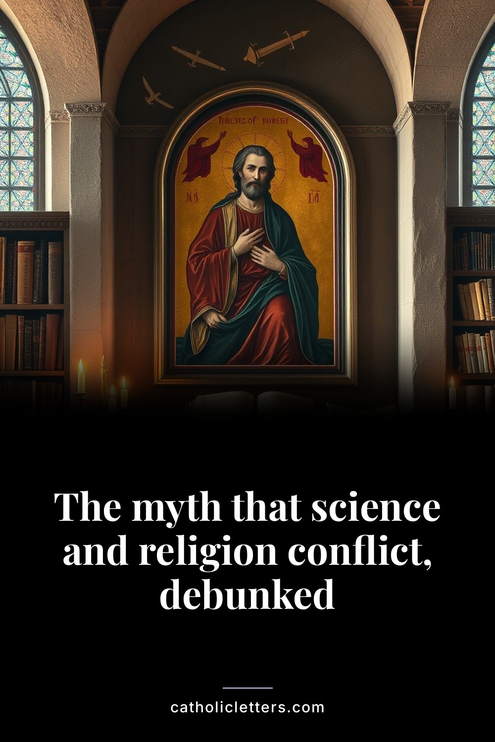 The myth that science and religion conflict, debunked — Pinterest pin
