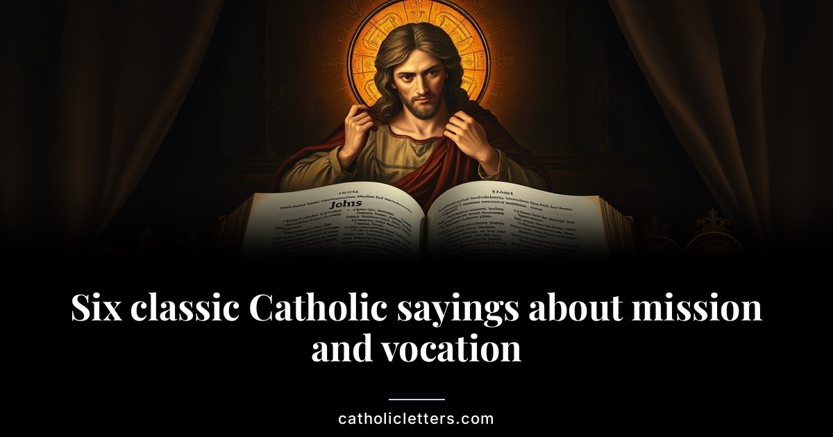 Six classic Catholic sayings about mission and vocation 1 Six classic Catholic sayings about mission and vocation