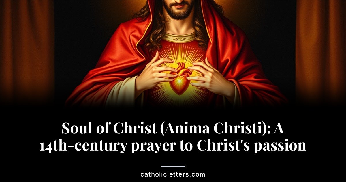 Soul of Christ (Anima Christi): A 14th-century prayer to Christ's passion 1 Soul of Christ (Anima Christi): A 14th-century prayer to Christ’s passion