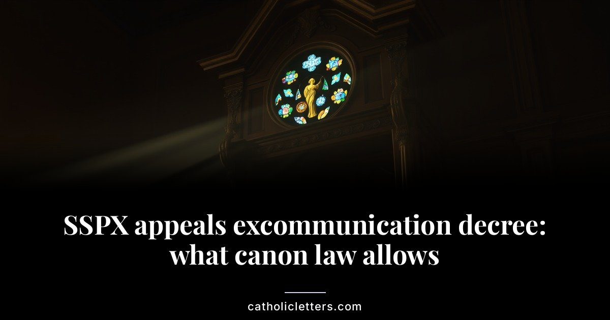 SSPX appeals excommunication decree: what canon law allows