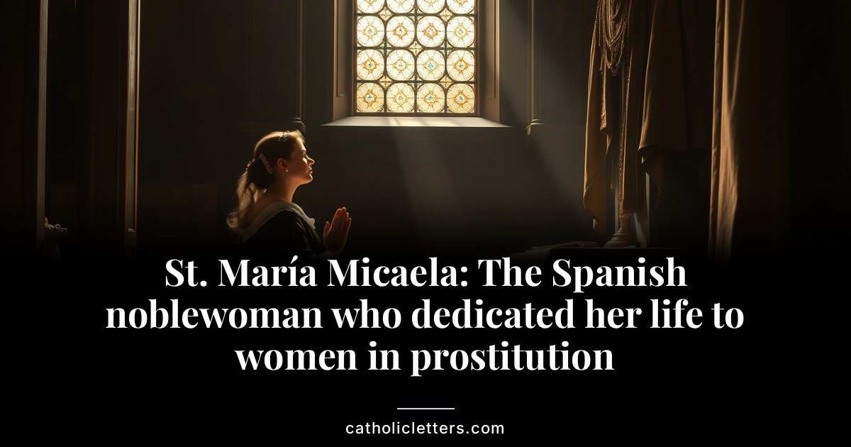 St. María Micaela: The Spanish noblewoman who dedicated her life to women in prostitution 1 St. María Micaela: The Spanish noblewoman who dedicated her life to women in prostitution